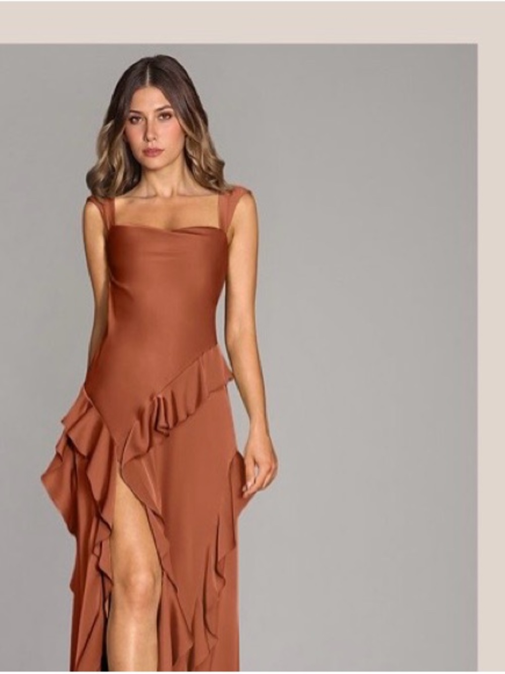 Azazie Sloane Ruffle High-Slit Women's Dress